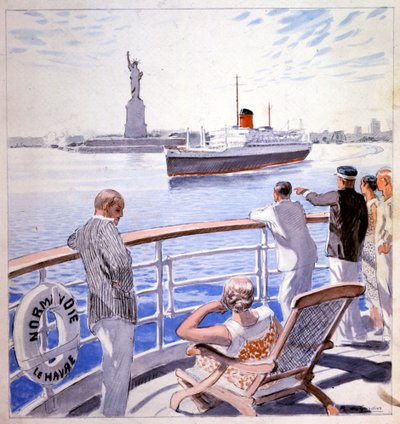 Arrival of the Transatlantic Le Normandie in New York