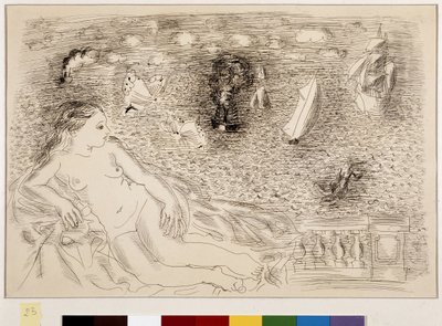 Nude Woman in Front of the Sea by Raoul Dufy