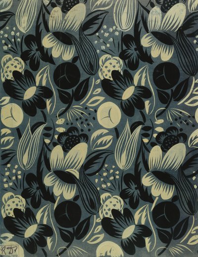 Flowers on Blue Background by Raoul Dufy