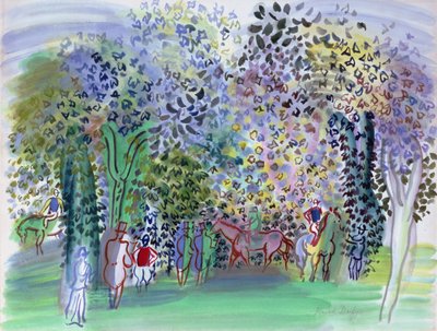 Horses and Jockeys under the Trees by Raoul Dufy