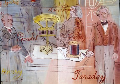 The Electricity Fairy, (detail) Portraits of Jean Victor Poncelet, Marc Seguin, Michael Faraday by Raoul Dufy