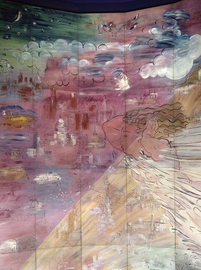 The Electricity Fairy, detail of the left hand side depicting various cities by Raoul Dufy