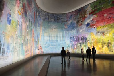 The Electricity Fairy, in the Dufy room of the Museum of Modern Art of the City of Paris, Avenue du President Wilson, Paris 75016. Architecture by Jean-Claude Dondel, Andre Aubert, Paul Viard and Marcel Dastugue by Raoul Dufy
