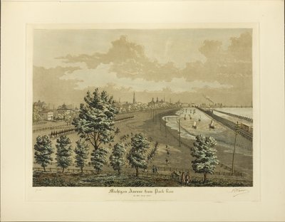 Michigan Avenue from Park Row in the Year 1865 by Raoul Varin
