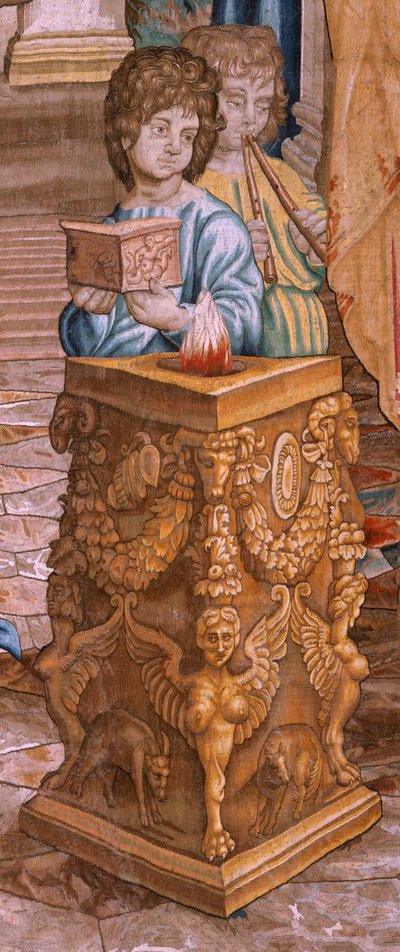 Flemish tapestry. Series The Acts of the Apostles. Saint Paul and Saint Barnabas in Lystra. 8th cloth in the series, it was split in two to adapt it to the room. Model Cartoon by Rafael Sanzio. 1519. Manufacture Jan Raes by Raphael