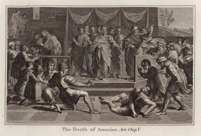 Raphael cartoon: The Death of Ananias, Acts, Chap V by after Raphael