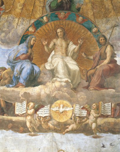 Christ Flanked by the Blessed Virgin Mary and John the Baptist (detail) by Raphael