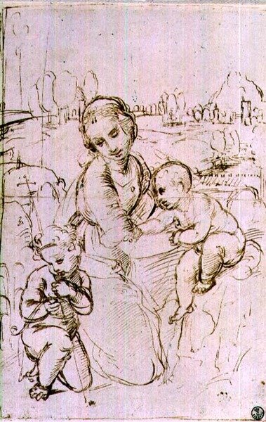 Study of a Madonna and Child with the Infant St. John the Baptist by Raphael
