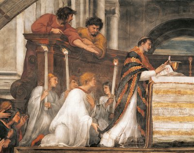 The Eucharistic miracle (detail) by Raphael (1483 1520)