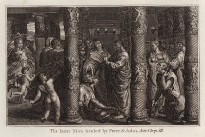 Raphael Cartoon: The Lame Man Healed by Peter and John, Acts, Chap III by after Raphael