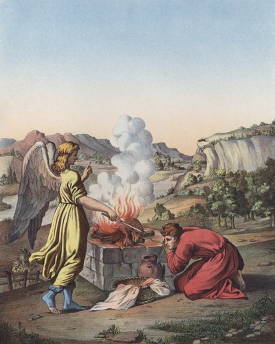 The Angel appearing before Gideon by after Raphael
