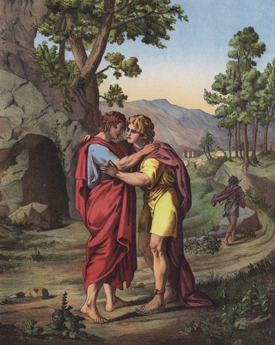 The Last Meeting of David and Jonathan by after Raphael