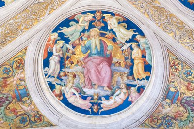 Creator Enthroned among Angels and Cherubs by Raphael (1483 1520)