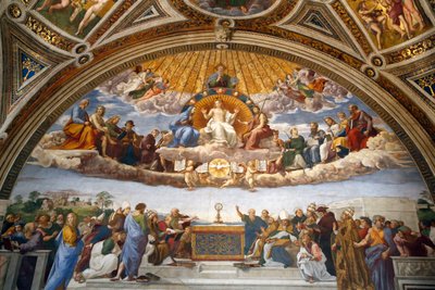 Disputation of the Holy Sacrament, in the Stanza della Segnatura by Raphael (1483 1520)