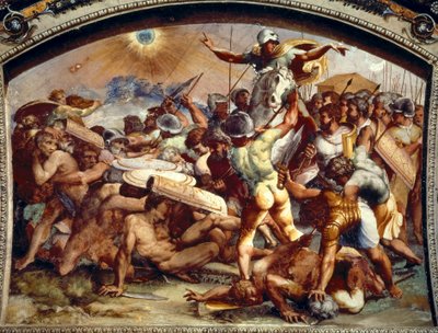 Joshua darkening the sun, fresco in the Loggia, Vatican, c. 1518-1519 by Raphael