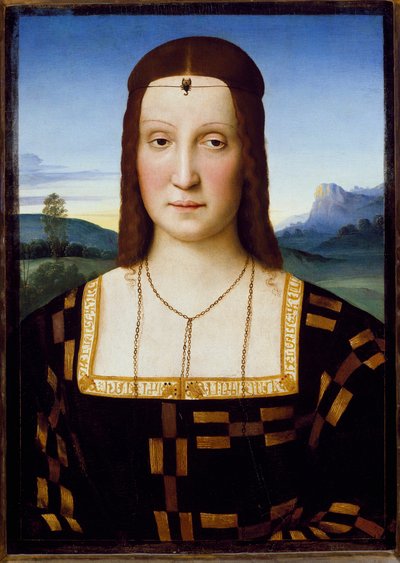 Portrait of Elisabetta Gonzaga, c.1504-1505 by Raphael