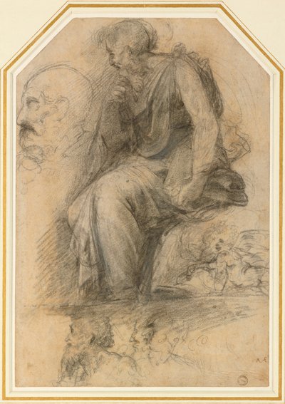 A male Saint, seated Study for the Disputa by Raphael