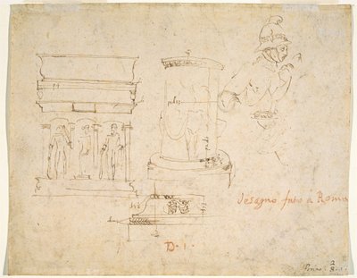 Architectural Details and a Soldier by Raphael