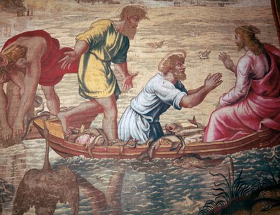 Cartoon of the Miraculous Draft of Fishes by Raphael