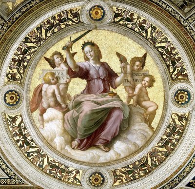 Lady Justice Fresco in Stanza della Segnatura, ca. 1510-1511 by Raphael