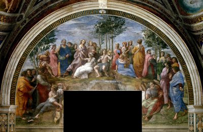 The Parnassus Fresco in Stanza della Segnatura, ca 1510-1511 by Raphael