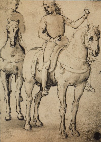 Men horseback by Raffaello Sanzio Raphael