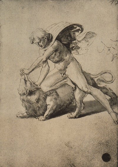 Samson fighting the lion by Raffaello Sanzio Raphael