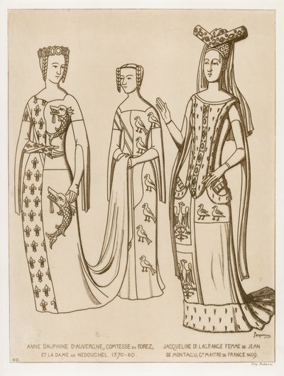 Anne Dauphine, Comtesse du Forez et la dame de Nedouchel, 1370-80. Jacqueline de Lagrange, femme de Jean de Montagu, maître de France, 1409 by Raphael Jacquemin