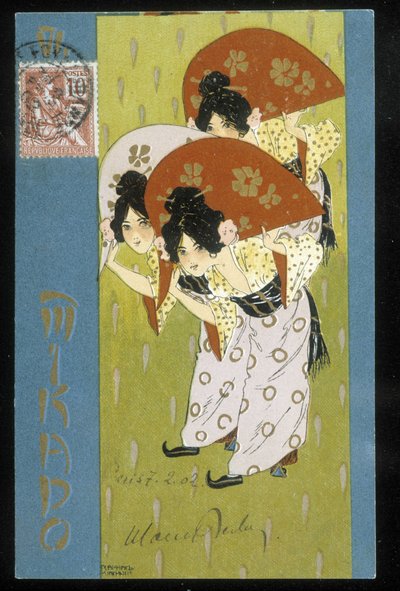 Geisha - postcard, by Raphael Kirchner, beginning 20th century by Raphael Kirchner