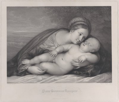 The Madonna Embracing the Sleeping Christ Child by Raphael Morghen