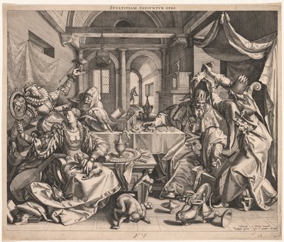 Wealth permits Stupidity, or, Allegory of Wealth, Lust, and Stupidity by Raphael Sadeler