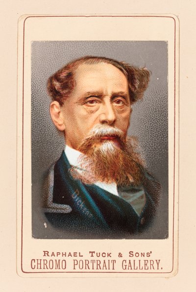 Print of Charles Dickens After Photograph by Robert Hindry Mason by Raphael Tuck and Sons