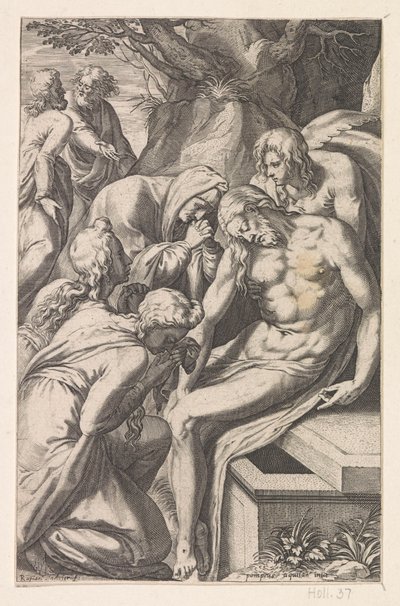 Lamentation and Burial of Christ by Raphaël Sadeler (I)