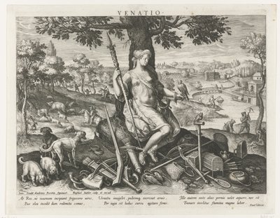 Diana as Patroness of the Hunt (Principal Occupations of a Prince) by Raphaël Sadeler (I)