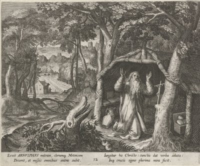 Saint Arnold of Metz as a Hermit by Raphaël Sadeler (I)