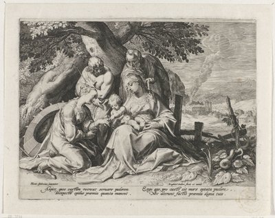 Holy Family with Saint Catherine and Saint Sebastian (Mystical Marriage of Saint Catherine) by Raphaël Sadeler (I)