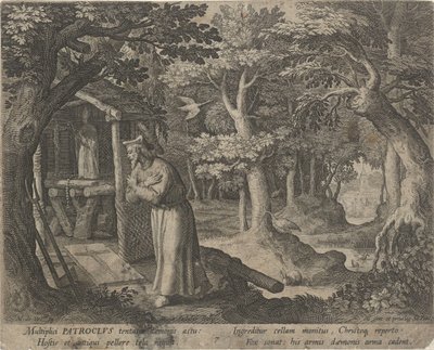 Saint Patroclus of Néris as a Hermit, The Virtuous Life of Hermits (series title), Trophaeum Vitae Solitariae (series title) by Raphaël Sadeler (I)