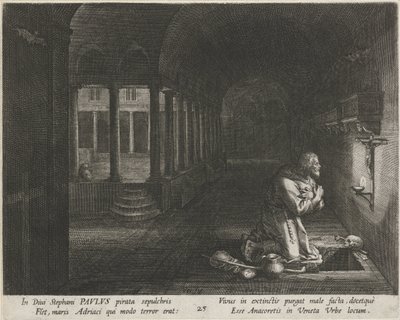 Saint Paul of Latros (The Virtuous Life of Hermits) by Raphaël Sadeler (I)