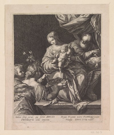 Holy Family with Two Angels by Raphaël Sadeler (I)