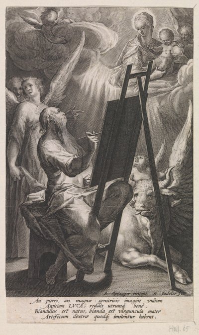 Luke the Evangelist Painting Mary with the Christ Child by Raphaël Sadeler (I)