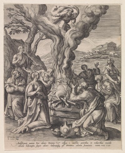 Offering of Noah after the Flood (series title: Scenes from the Old Testament) by Raphaël Sadeler (I)
