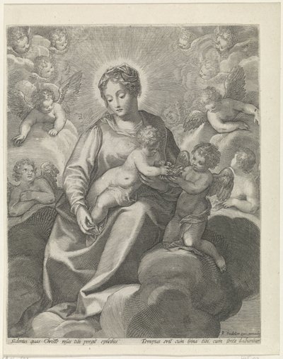 Mary with the Christ Child in the Clouds by Raphaël Sadeler (II)