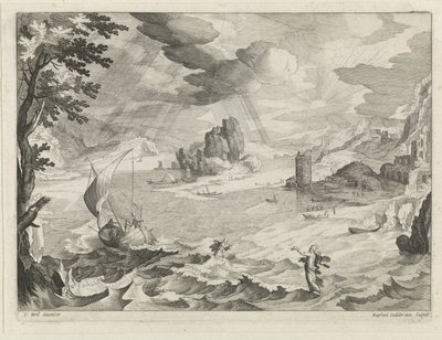 Seascape with Christ and His Disciples in the Storm on the Sea of Galilee by Raphaël Sadeler (II)