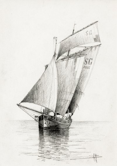 Barges on the Gironde Estuary by Raymond Bonnefon