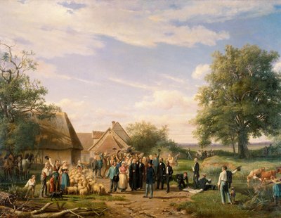 Napoleon III visiting the farm of Coudray in Sologne by Raymond Esbrat