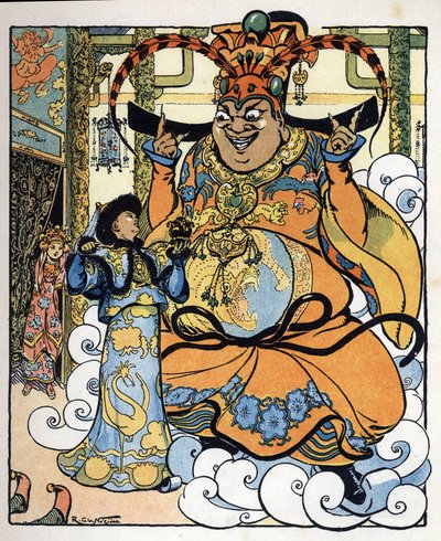 Aladdin, Princess Badroulboudour and the Genie in Front of the Body of the African Magician: Illustration for the Tale 