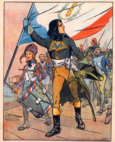 First Italian Campaign: Napoleon Bonaparte at the Battle of the Bridge of Arcole, November 1796 by Raymond de la Neziere
