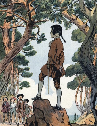 Young Napoleon Bonaparte in Ajaccio, Corsica (Illustration by Raymond de Neziere) by Raymond de la Neziere