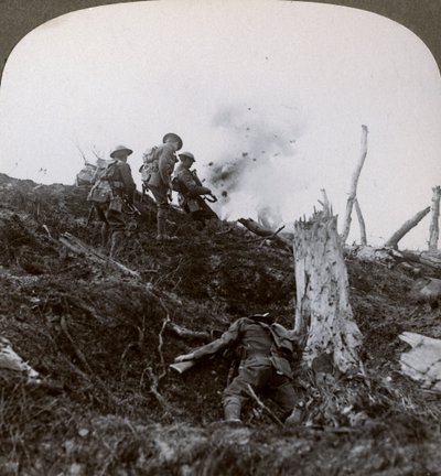 Advance across No Mans Land to assault the German lines, World War I by Realistic Travels Publishers