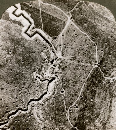 Aerial photograph of the German lines, World War I by Realistic Travels Publishers